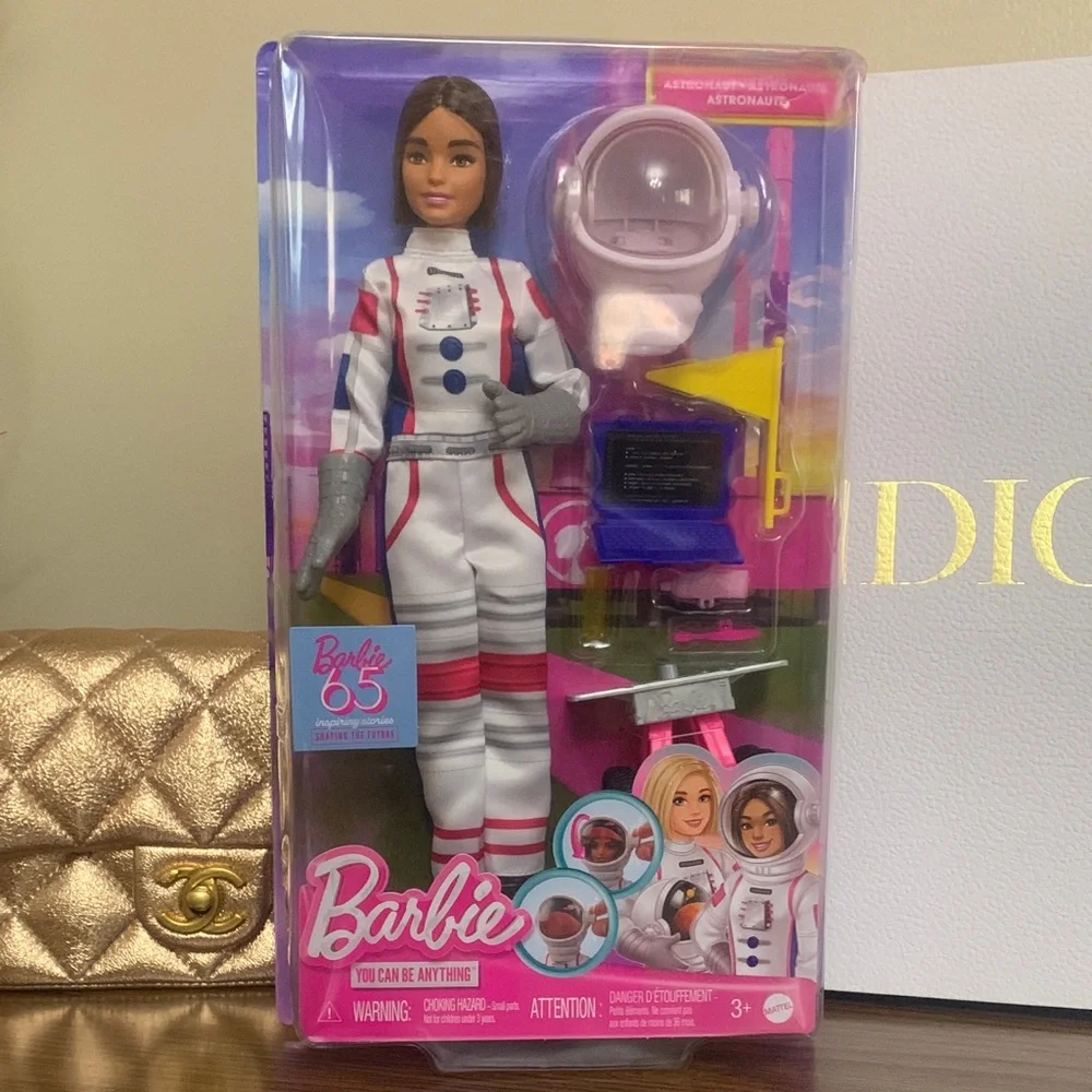 Barbie 65th Anniversary Doll & 10 Accessories, Astronaut Set with Brunette